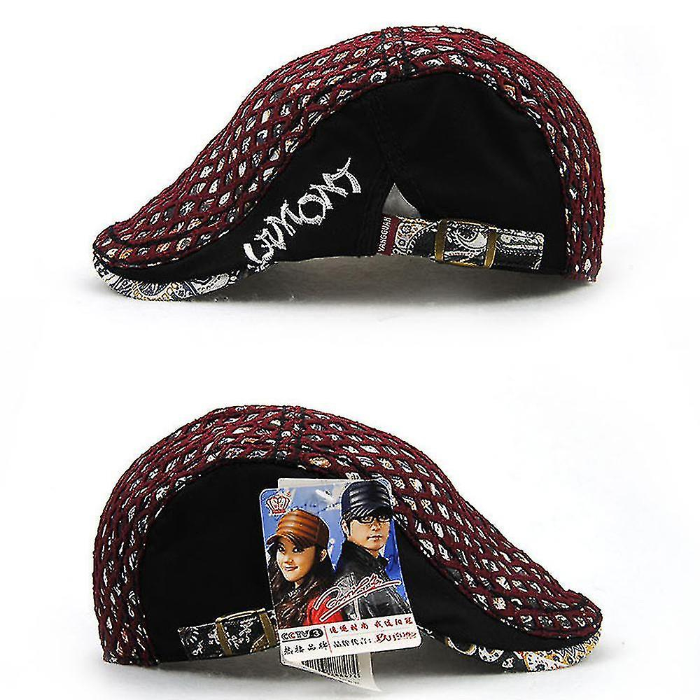 Foto 3 pulgar | Gorro Huoguo Bordado Con Visera  Gorro Para El Sol De Verano  Color Granate - Venta Internacional.