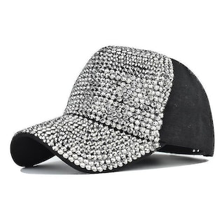 Foto 4 | Gorra De Béisbol Huoguo Flash Diamond Para Mujer Algodón Rosa - Venta Internacional.