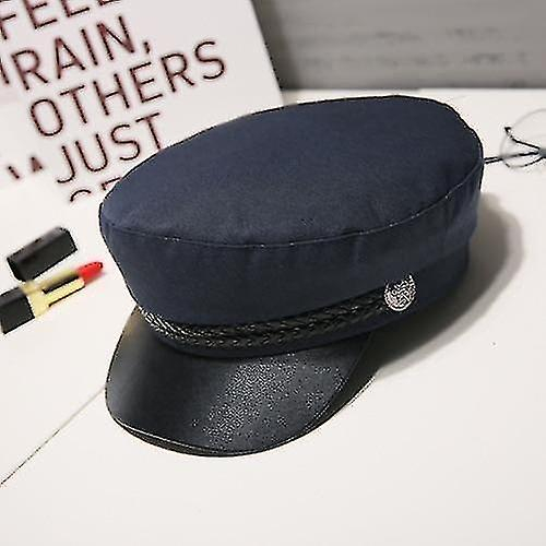 Foto 2 pulgar | Gorra Huoguo  Militar  De Piel Marinera  De Piel  Color Azul Marino - Venta Internacional.