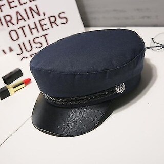Foto 1 | Gorra Huoguo Militar De Piel Marinera De Piel Color Azul Marino - Venta Internacional.
