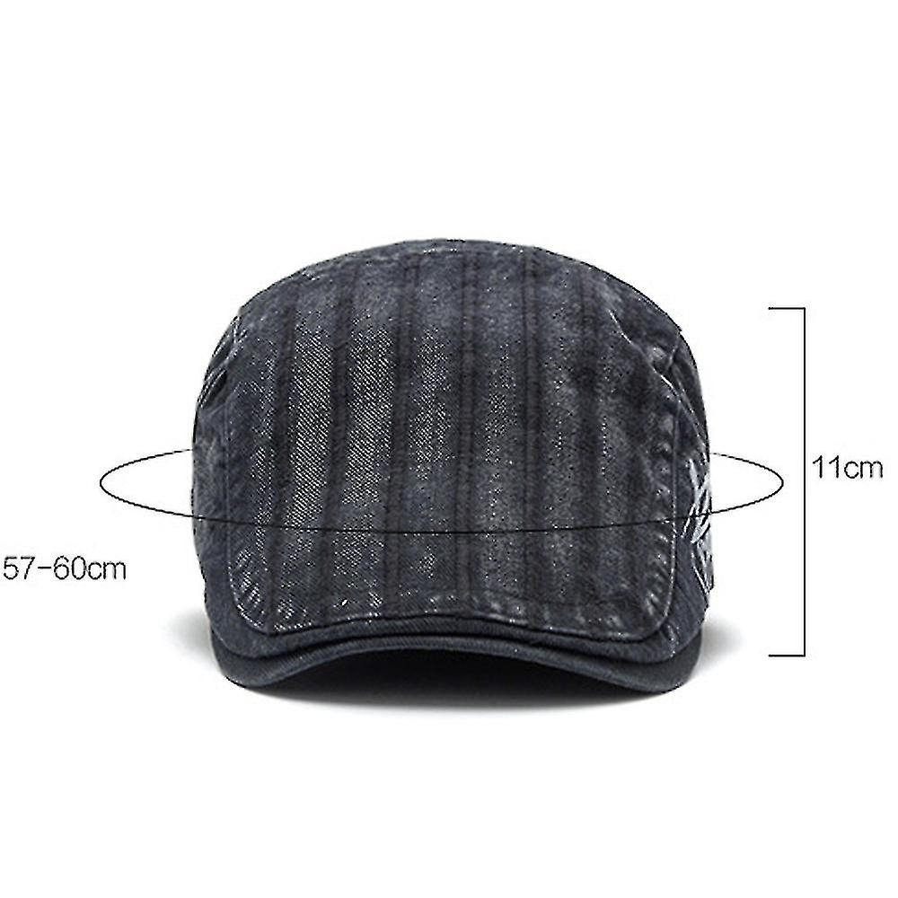 Foto 5 pulgar | Boina A Rayas Para Mujer Peaked Cap Huoguo  Protección Solar  Gris - Venta Internacional.
