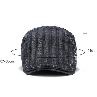 Foto 4 | Boina A Rayas Para Mujer Peaked Cap Huoguo Protección Solar Gris - Venta Internacional.