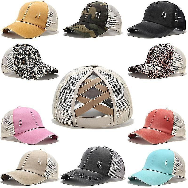 Foto 3 pulgar | Gorra Huoguo De Béisbol Para Mujer Con Forma De Cola De Caballo  De Algodón  Para Verano - Venta Internacional.