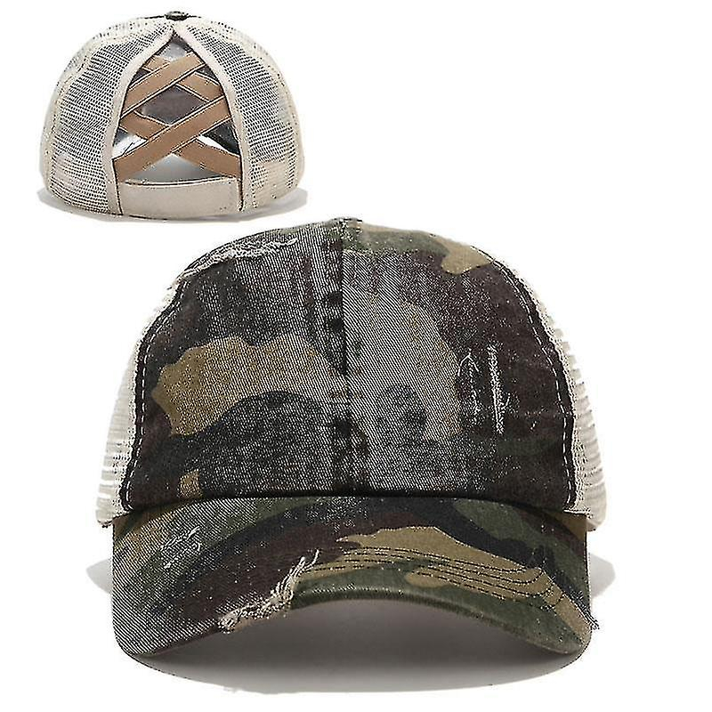 Foto 4 | Gorra Huoguo De Béisbol Para Mujer Con Forma De Cola De Caballo  De Algodón  Para Verano - Venta Internacional.
