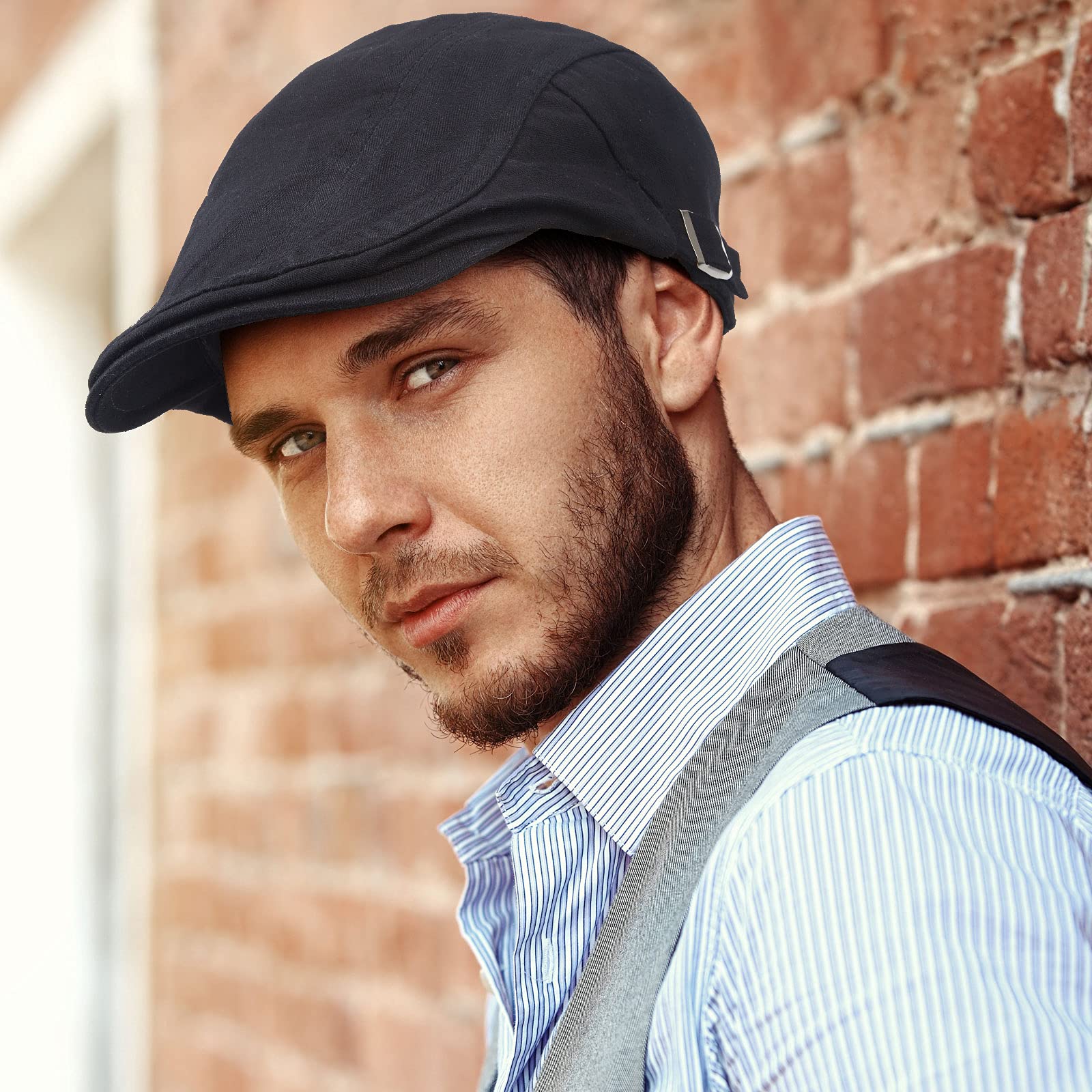 Foto 7 pulgar | Gorra Plana Satinior Newsboy Para Hombre  3 Piezas (negra  Gris  Café) - Venta Internacional.