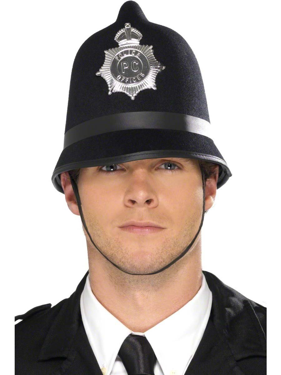 Foto 2 pulgar | Gorra Policial Smiffys De Fieltro Negro Con Insignia Y Casco De Guardián - Venta Internacional.