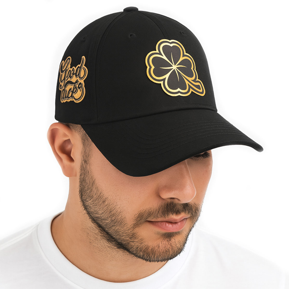 Foto 6 pulgar | Gorra Knite Good Luck Negro Gabardina Broche Metálico