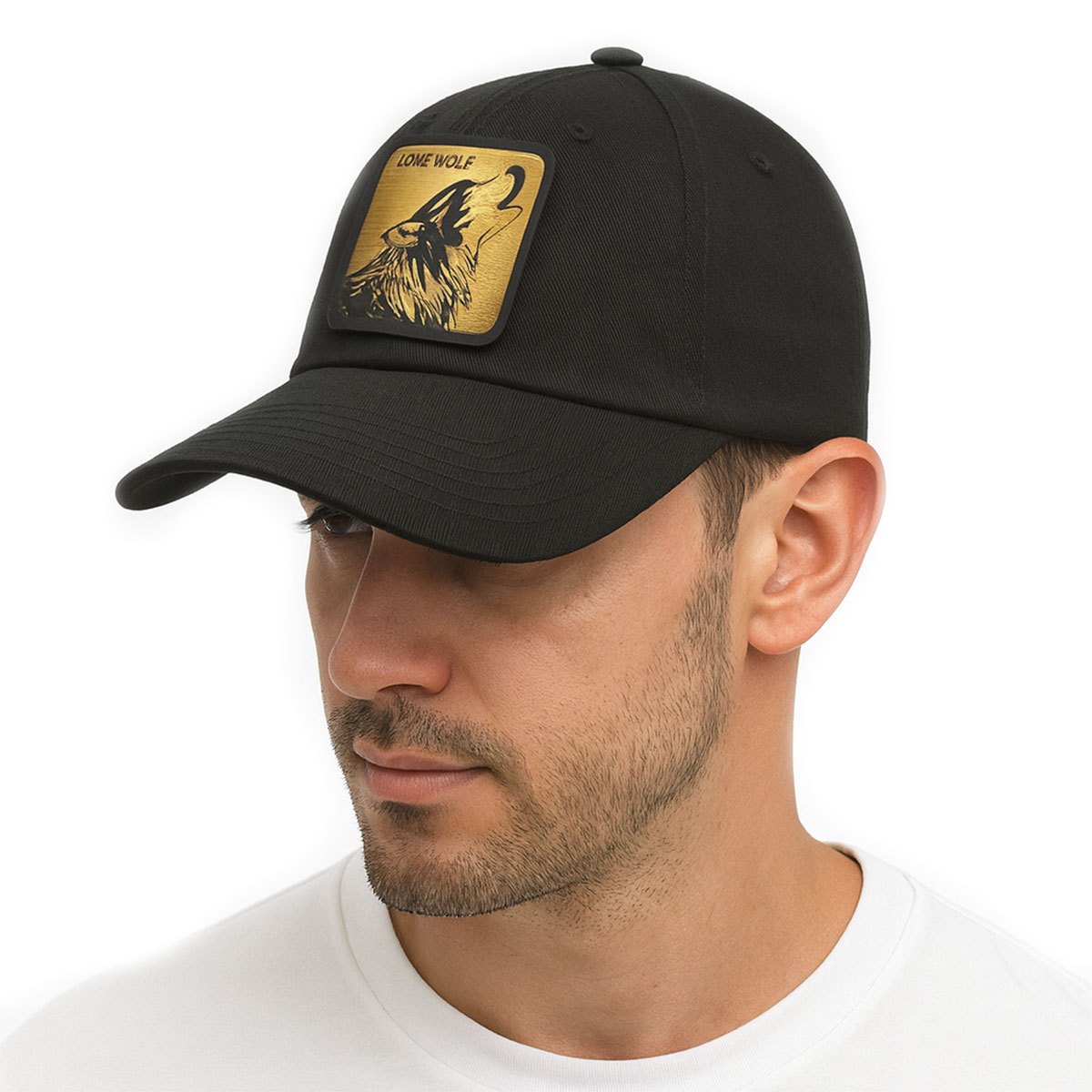 Foto 6 pulgar | Gorra Knite Gabardina Lobo Negra Ajustable Broche Hombre
