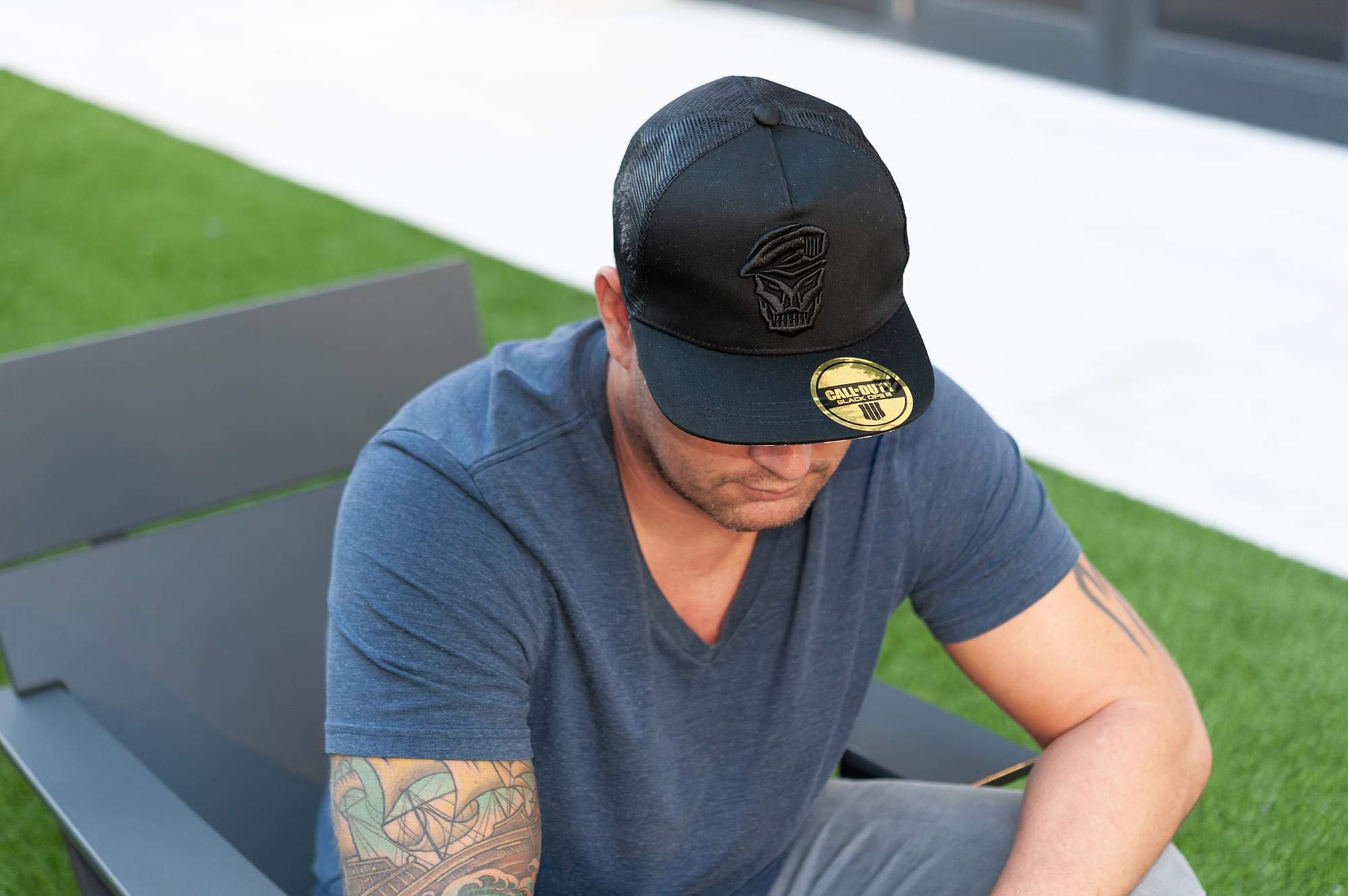 Foto 7 pulgar | Trucker Hat Exquisite Gaming Call Of Duty Black Ops 4 Skull - Venta Internacional.