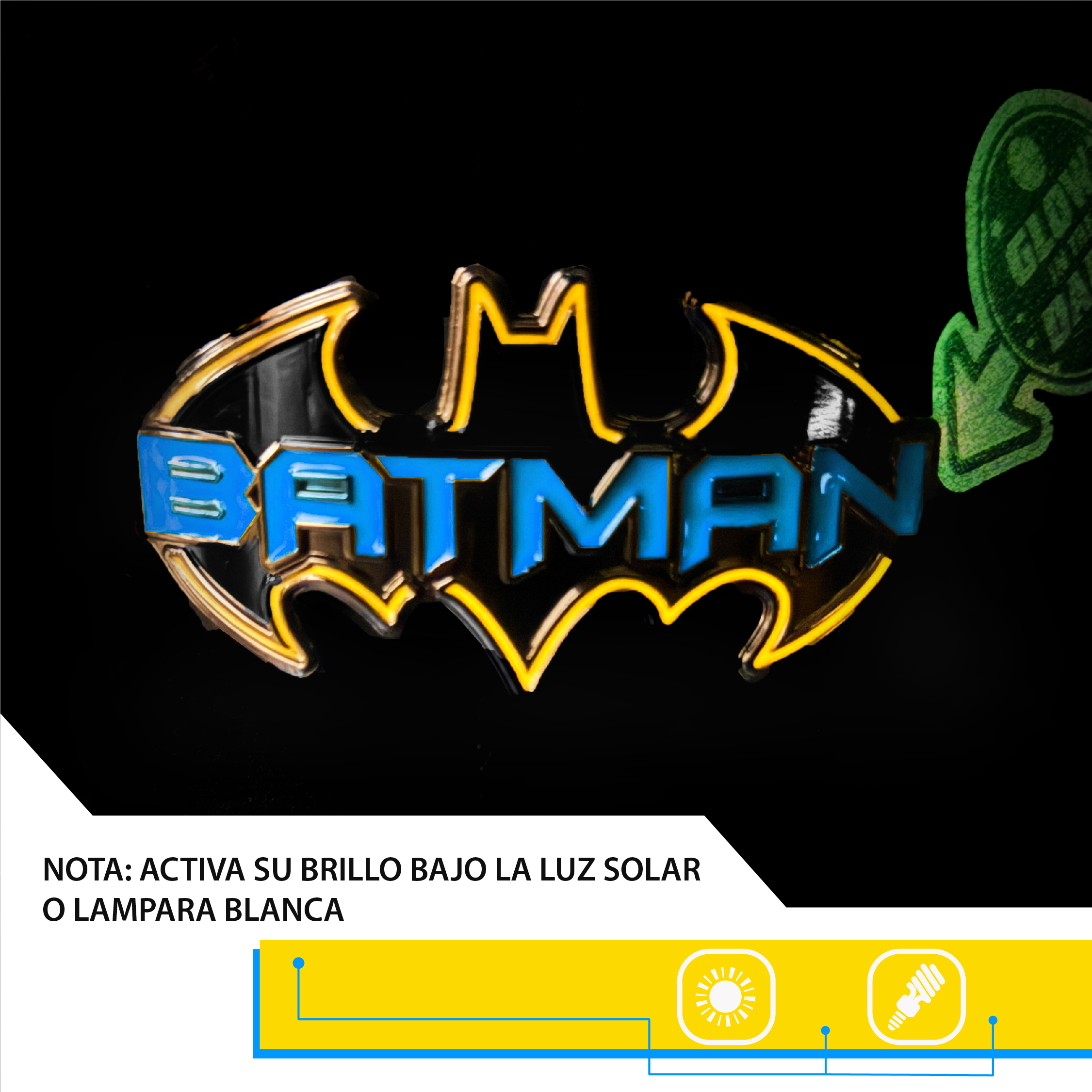Foto 5 pulgar | Gorra Batman Placa Fosforescente Bm404_a