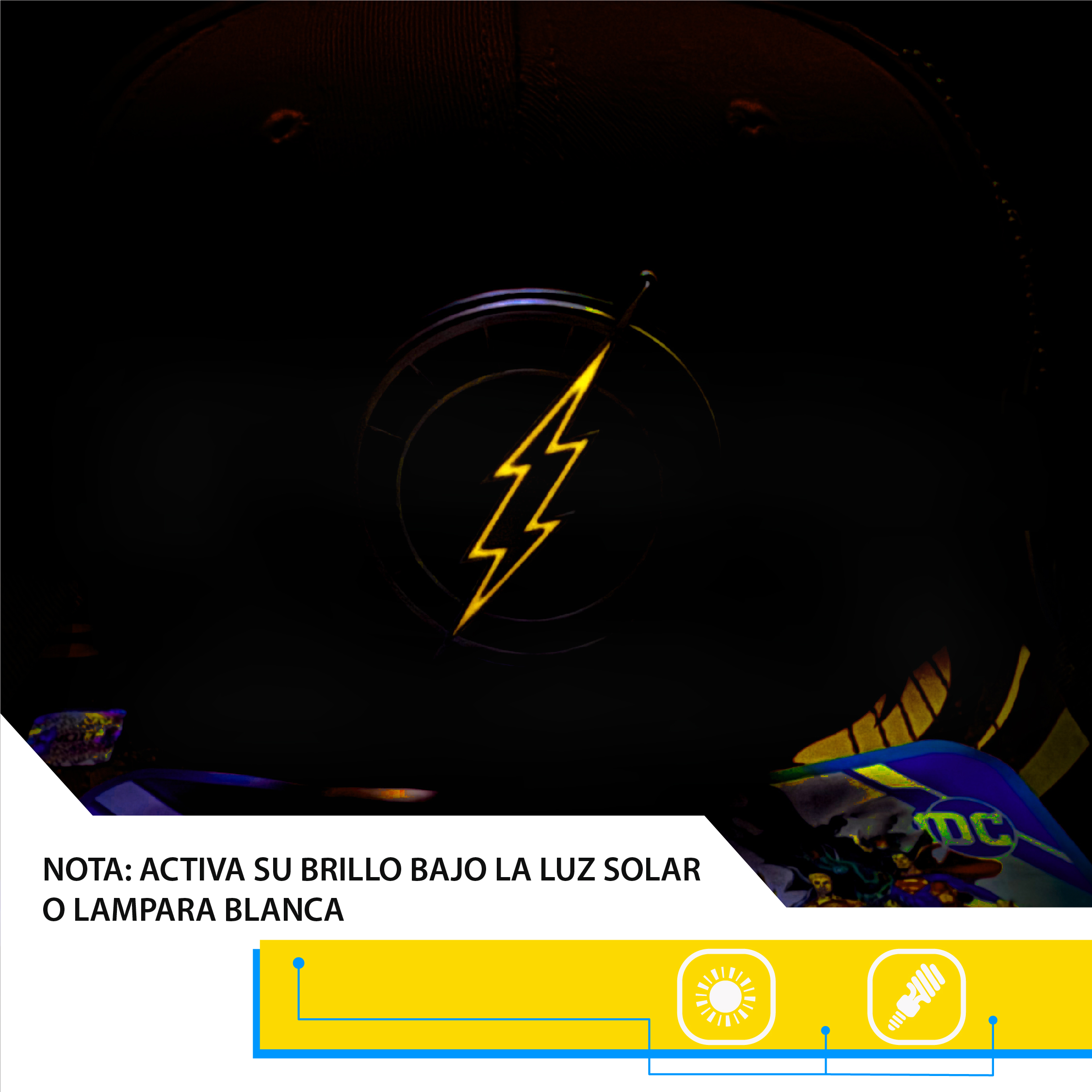 Foto 4 pulgar | Gorra The Flash Placa Fosforescente Tf401_b