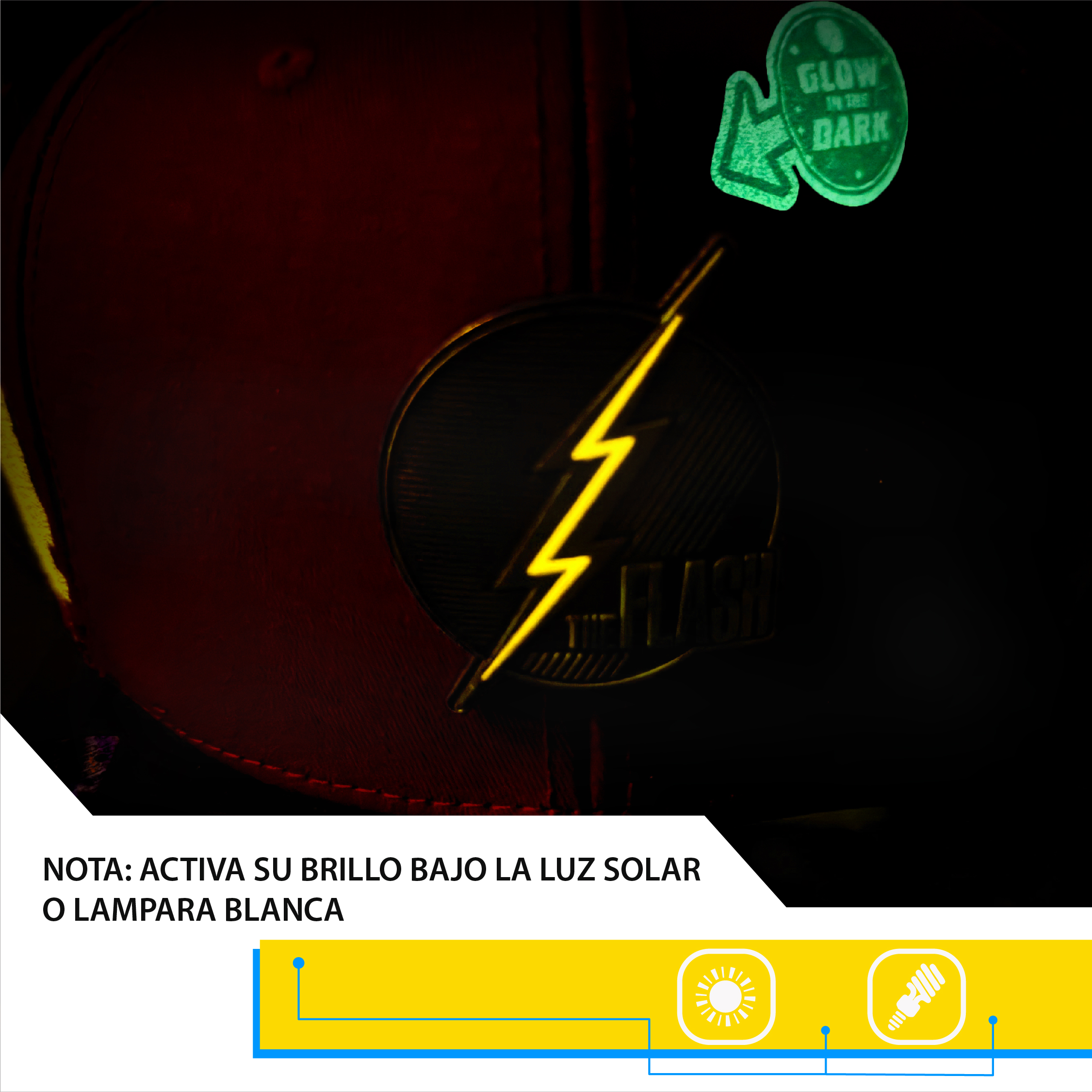 Foto 4 pulgar | Gorra The Flash Placa Fosforescente Tf402_b