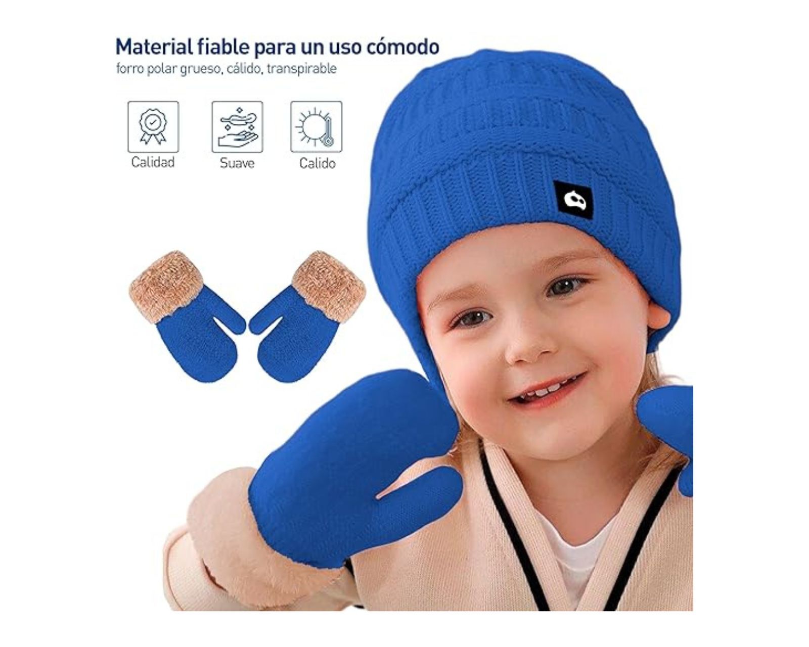 Foto 3 pulgar | Juego de Gorro Bufanda y Guantes de Invierno Bluelander Azul