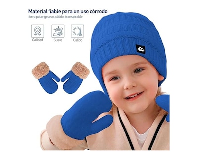 Foto 2 | Juego de Gorro Bufanda y Guantes de Invierno Bluelander Azul