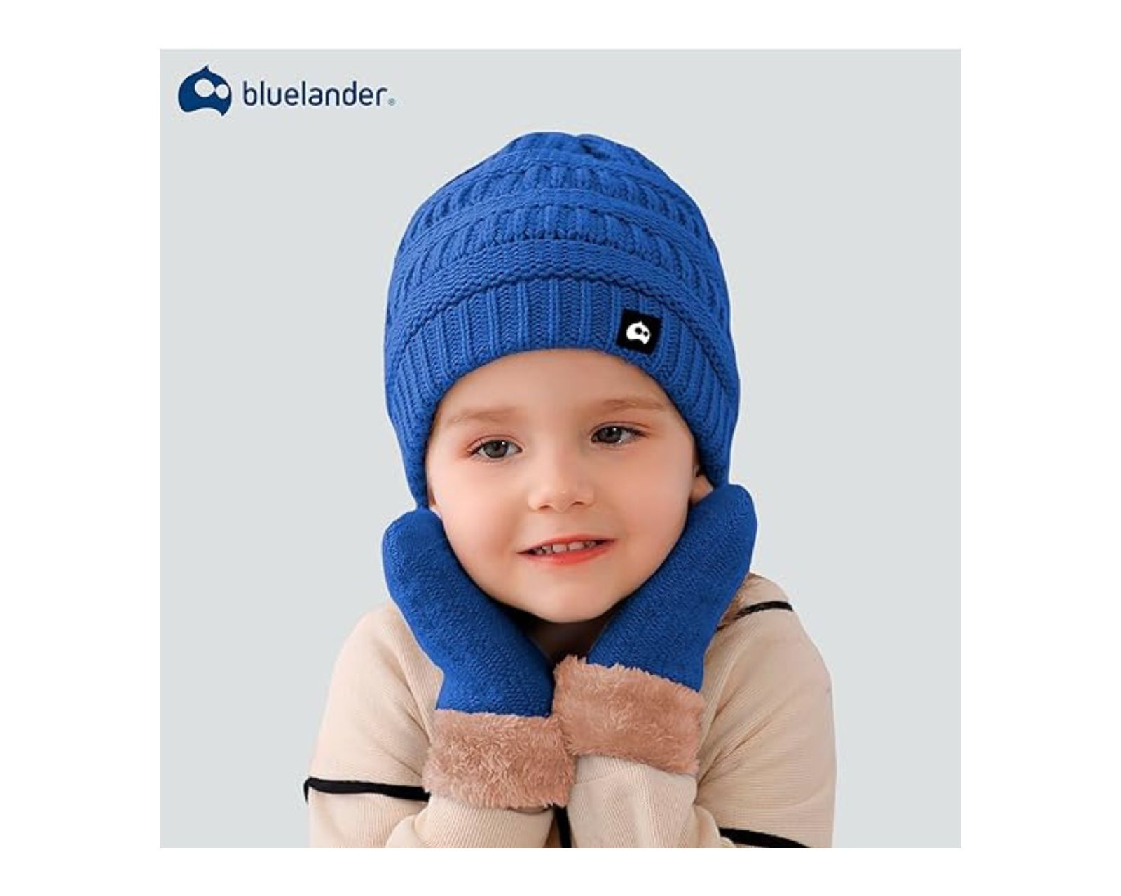 Foto 6 pulgar | Juego de Gorro Bufanda y Guantes de Invierno Bluelander Azul