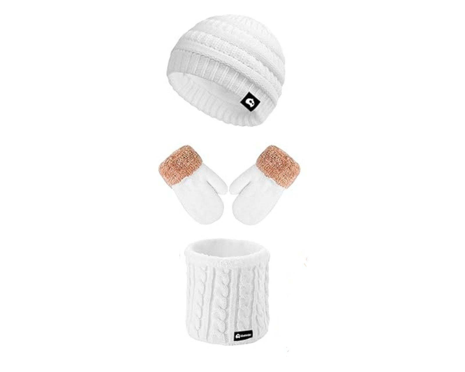 Foto 2 pulgar | Juego de Gorro / Bufanda / Guantes Invernales Bluelander Blancos para Niños