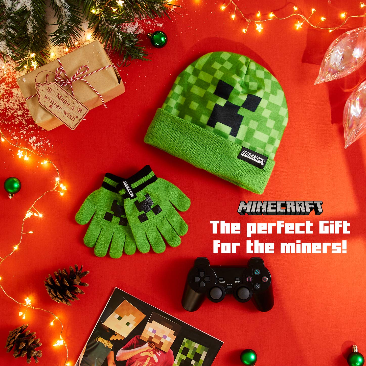 Foto 6 pulgar | Set De Invierno Con Gorro Y Guante Minecraft Para Niños Y Adolescentes - Venta Internacional.