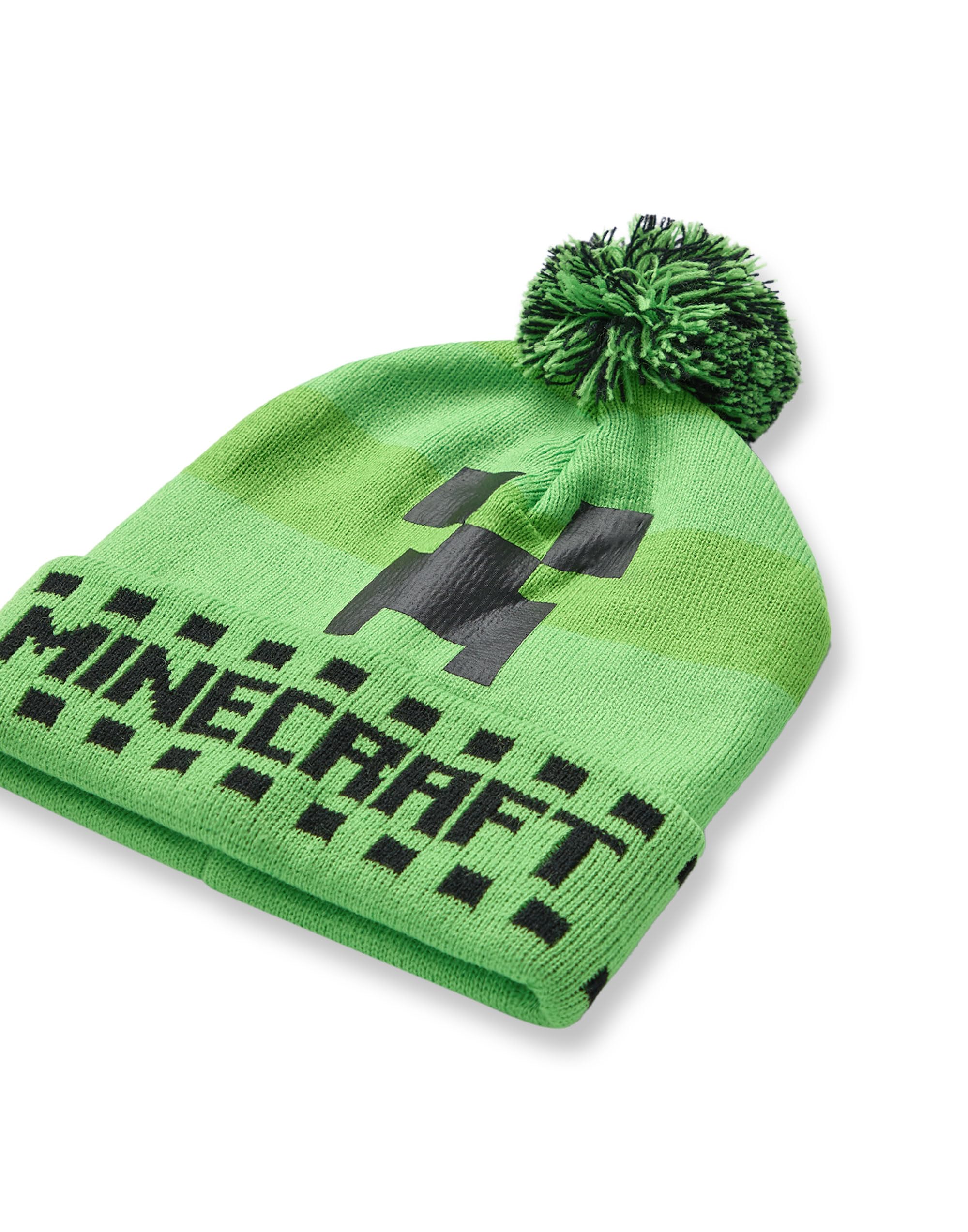 Foto 6 pulgar | Set De Accesorios Para Niños Con Gorro, Guantes Y Bufanda De Minecraft, Color Verde - Venta Internacional.
