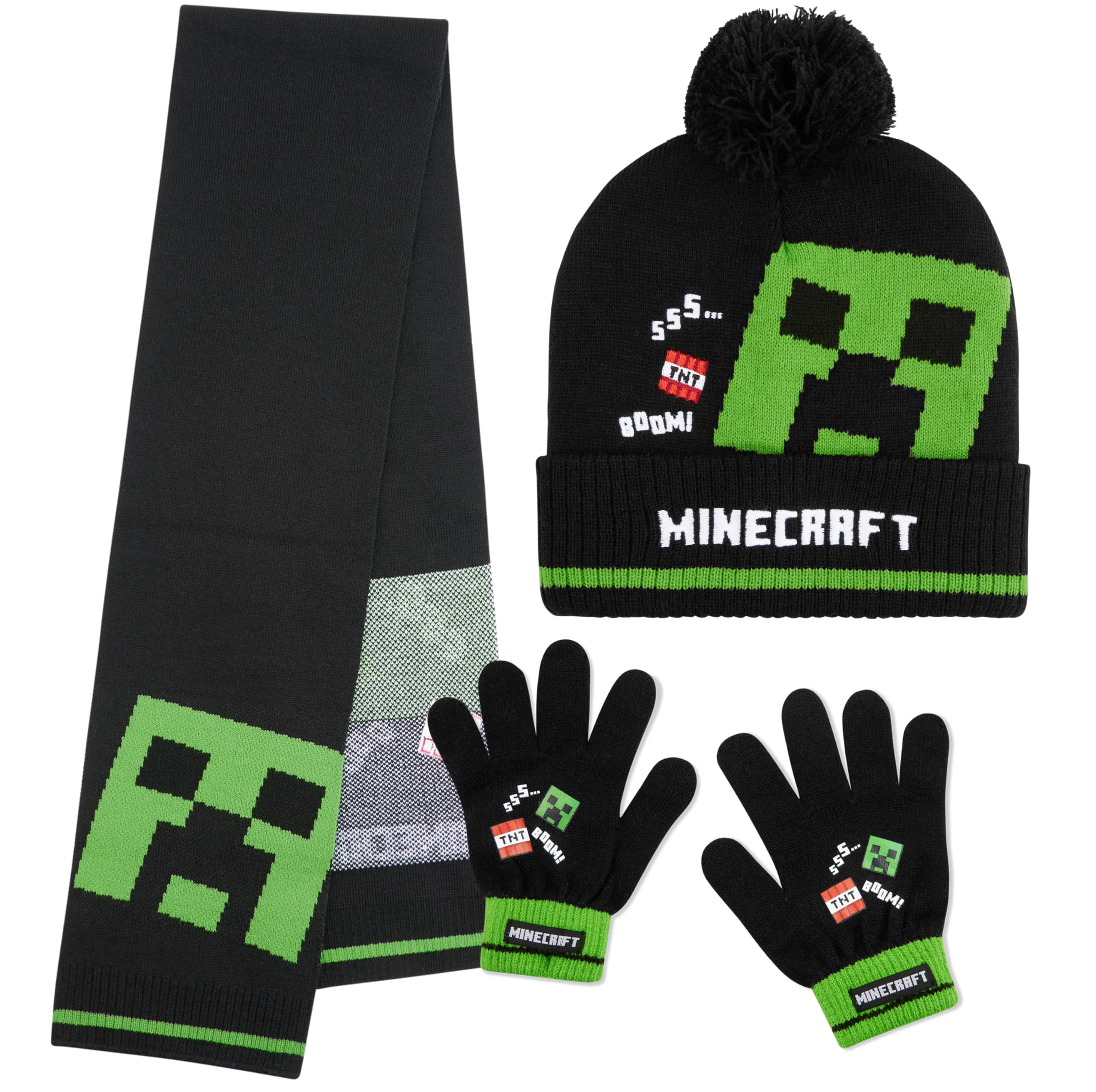 Foto 1 | Set De Accesorios De Invierno Para Niños De Minecraft: Gorro, Guantes, Bufanda - Venta Internacional.