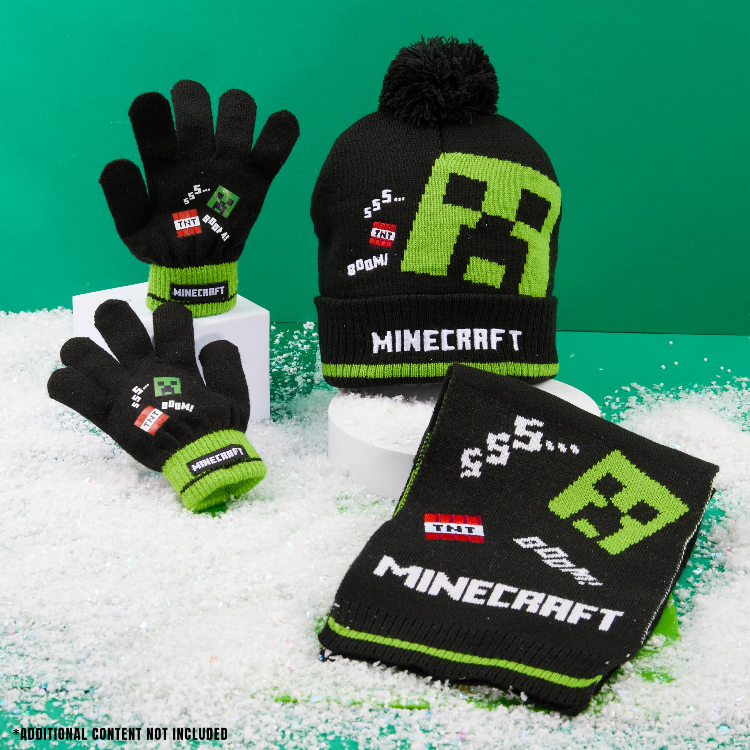 Foto 3 pulgar | Set De Accesorios De Invierno Para Niños De Minecraft: Gorro, Guantes, Bufanda - Venta Internacional.