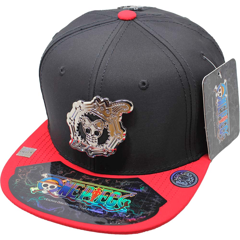 Gorra Infantil One Piece Logo Brook Negro con Rojo Talla 53 cm