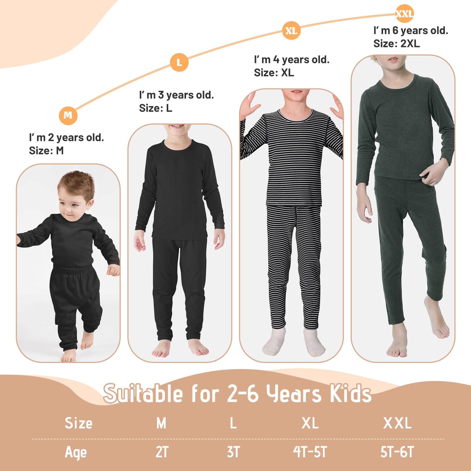Foto 2 | Set De Ropa Interior Térmica Zando Toddler Para Niños Azul Oscuro 2t-3t - Venta Internacional.