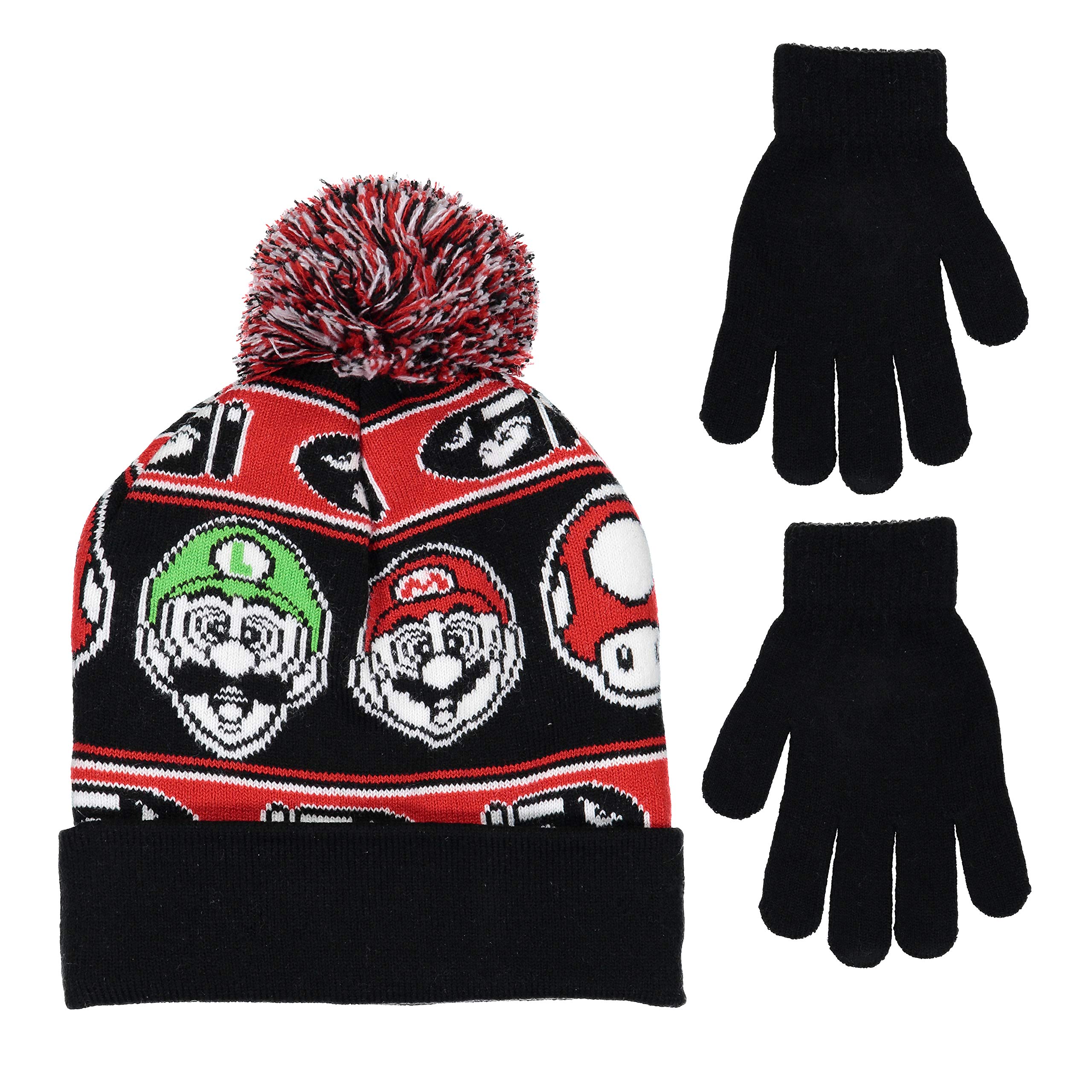 Foto 3 | Set De Gorro Y Guantes De Invierno Nintendo Super Mario Para Niños - Venta Internacional.