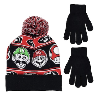 Foto 3 | Set De Gorro Y Guantes De Invierno Nintendo Super Mario Para Niños - Venta Internacional.