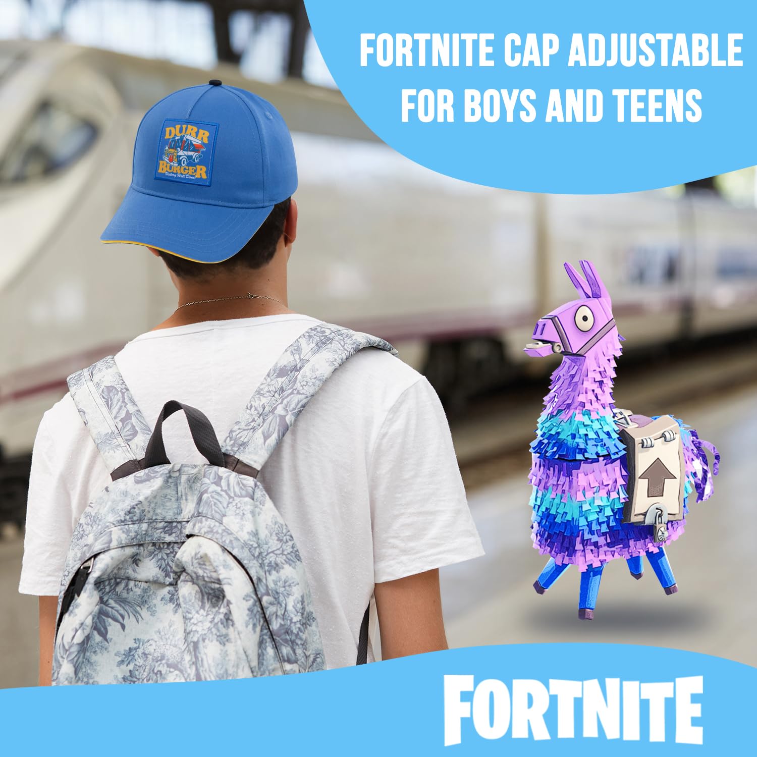 Foto 4 pulgar | Gorra De Béisbol Fortnite Para Niños Azul Claro - Venta Internacional.