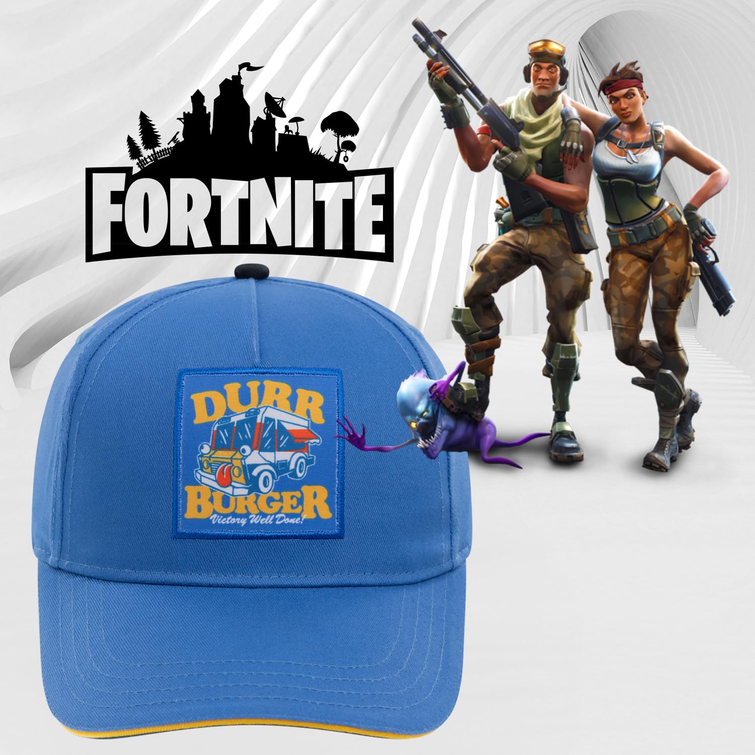 Foto 7 pulgar | Gorra De Béisbol Fortnite Para Niños Azul Claro - Venta Internacional.