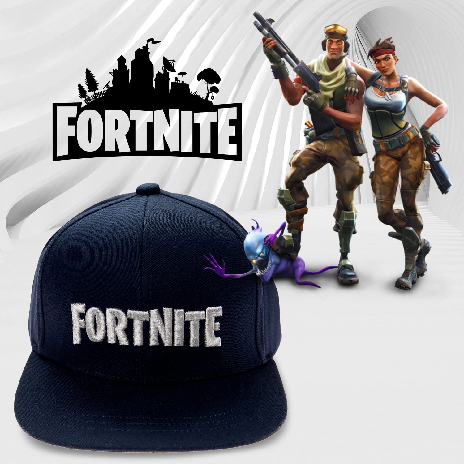 Foto 8 pulgar | Gorra De Béisbol Fortnite Para Niños Azul Marino - Venta Internacional.