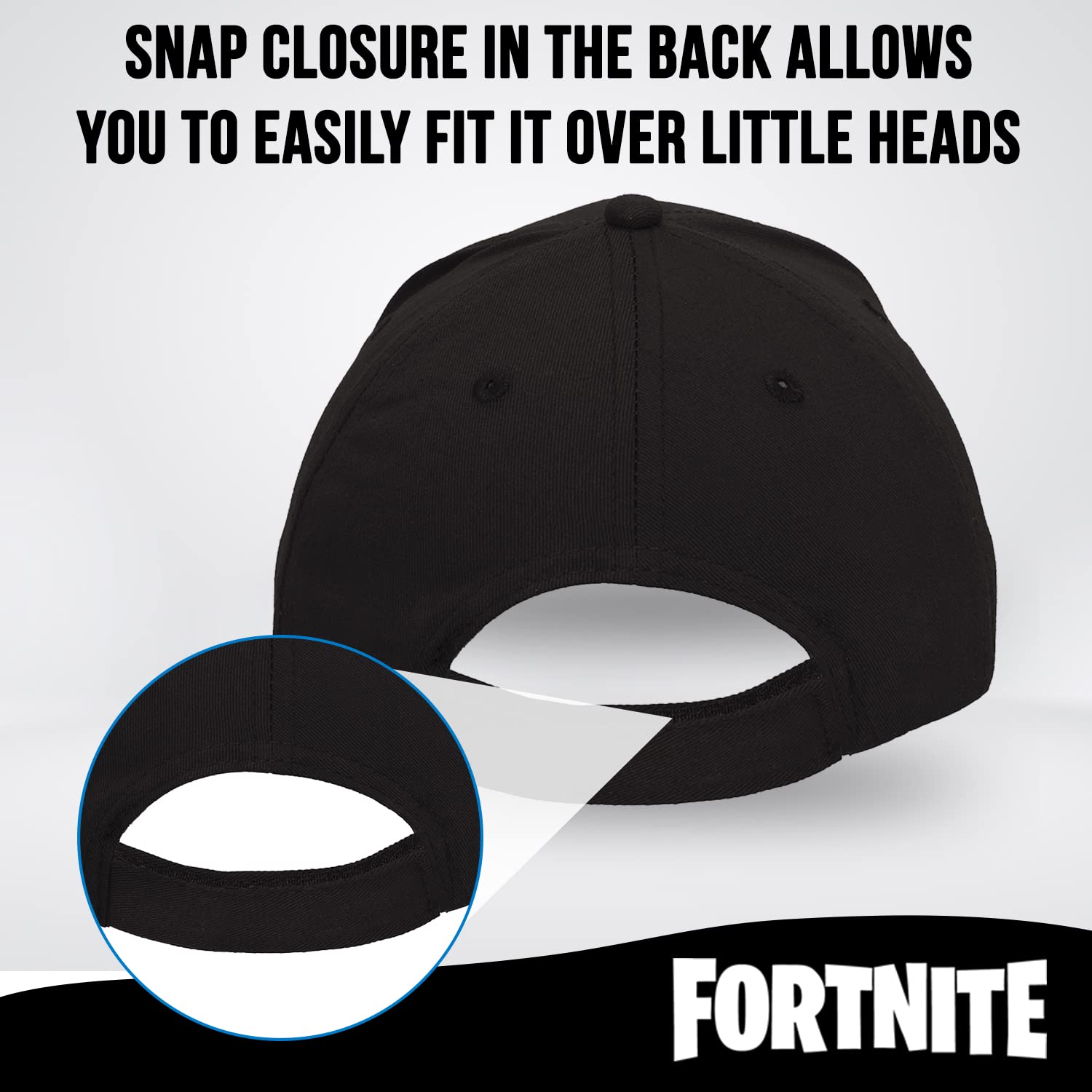 Foto 4 | Gorra De Béisbol Fortnite Para Niños Negra Y Plateada - Venta Internacional.