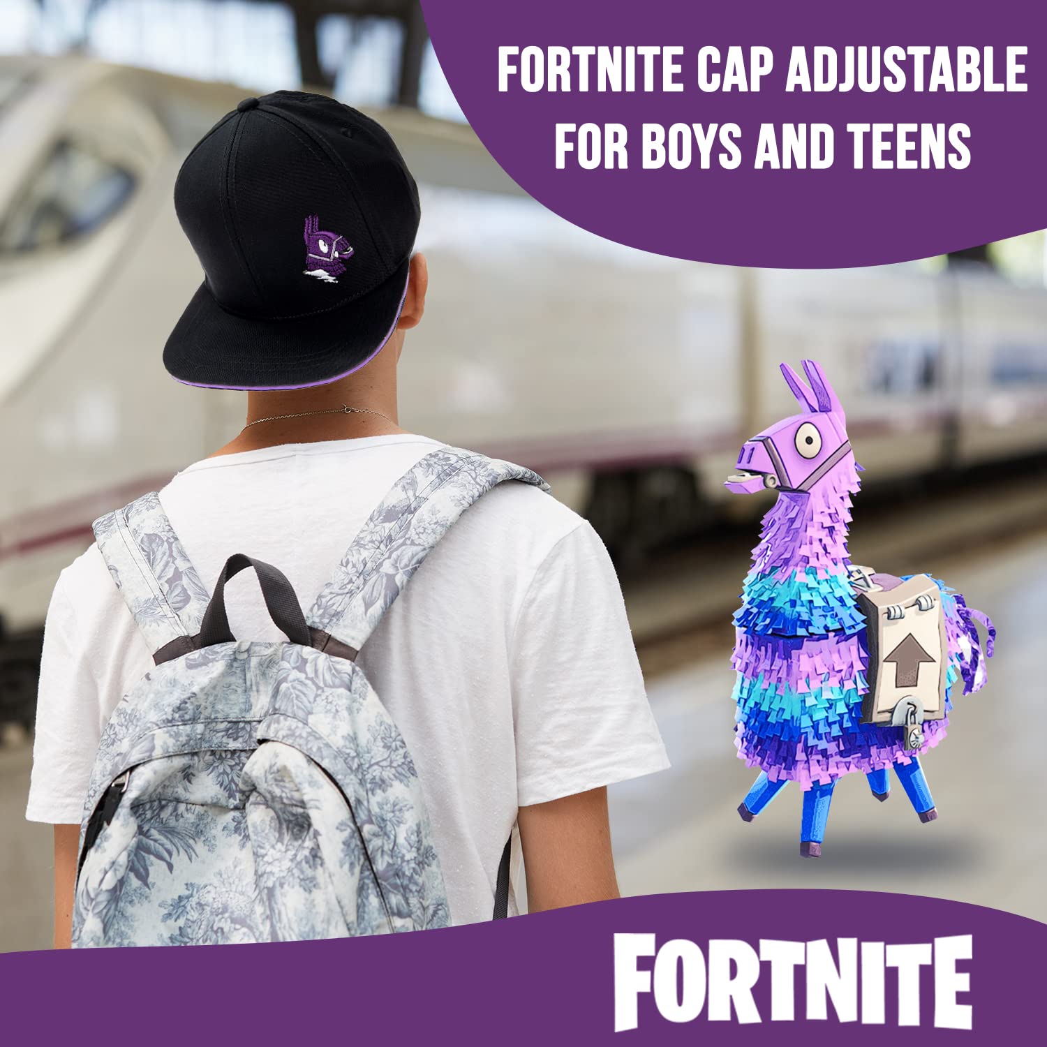 Foto 4 pulgar | Gorra De Béisbol Fortnite Para Niños Púrpura/negra - Venta Internacional.