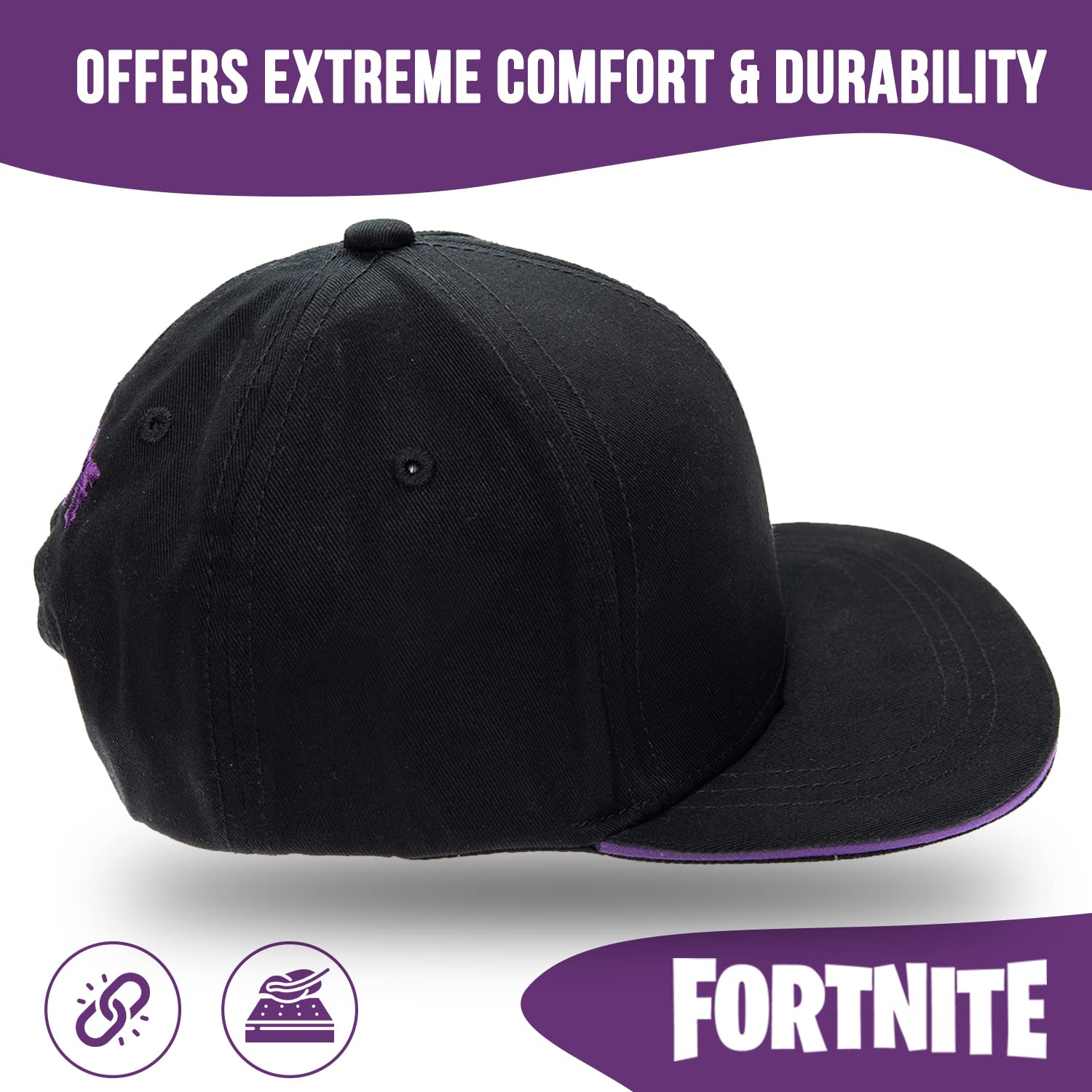 Foto 6 pulgar | Gorra De Béisbol Fortnite Para Niños Púrpura/negra - Venta Internacional.
