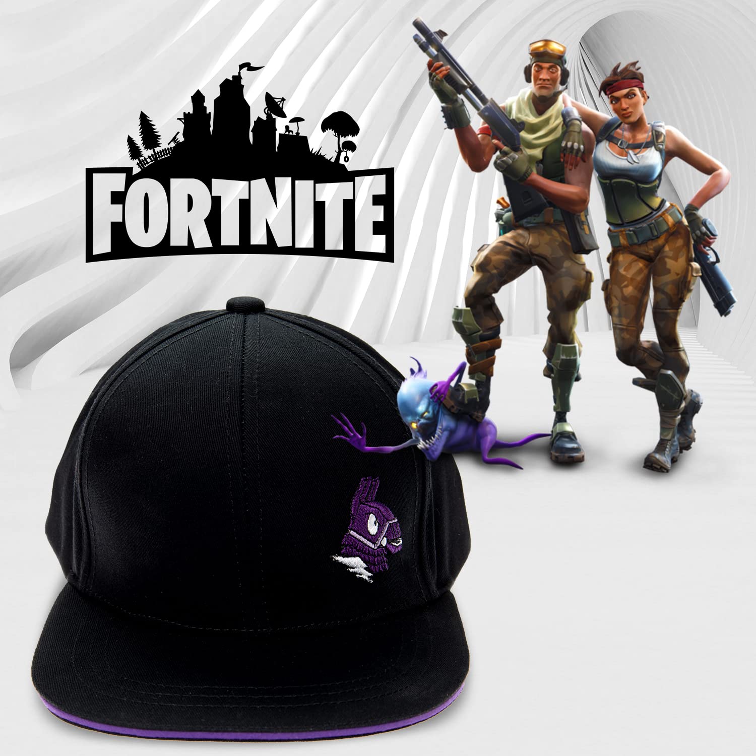 Foto 8 pulgar | Gorra De Béisbol Fortnite Para Niños Púrpura/negra - Venta Internacional.