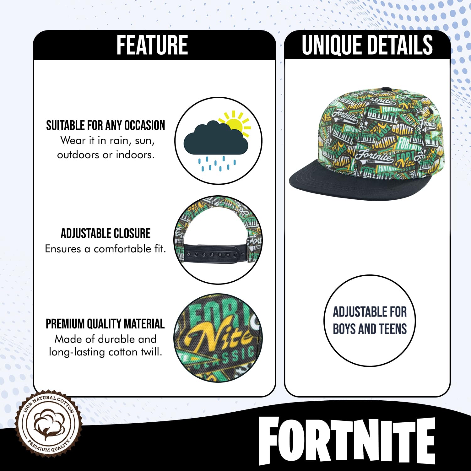 Foto 3 pulgar | Gorra De Béisbol Fortnite Para Niños, Gorra Ajustada Y Gorra Hecha De Calidad - Venta Internacional.