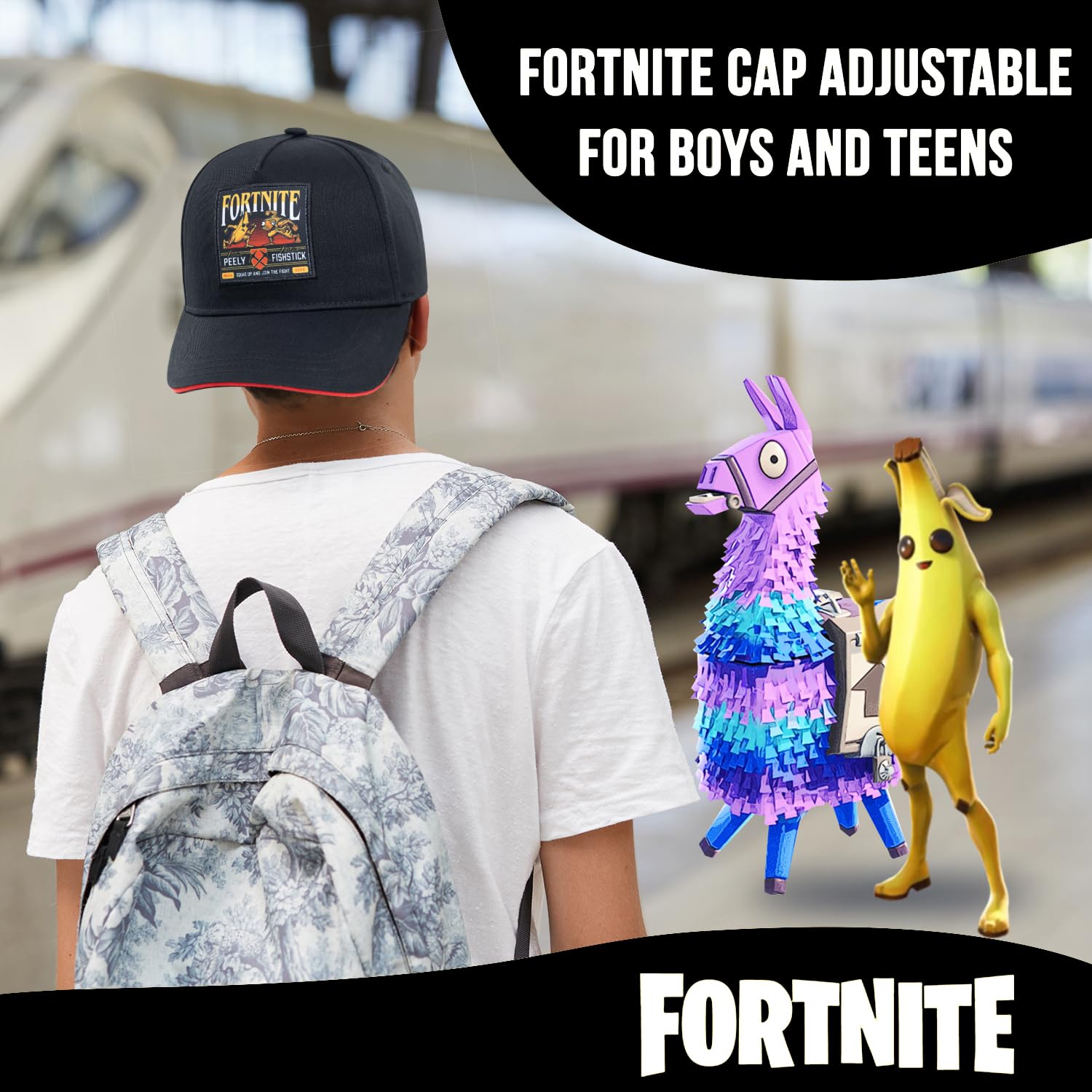 Foto 4 pulgar | Gorra De Béisbol Fortnite Para Niños Negro/roja - Venta Internacional.