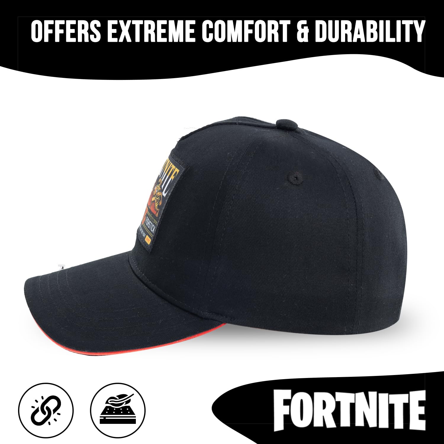 Foto 6 pulgar | Gorra De Béisbol Fortnite Para Niños Negro/roja - Venta Internacional.