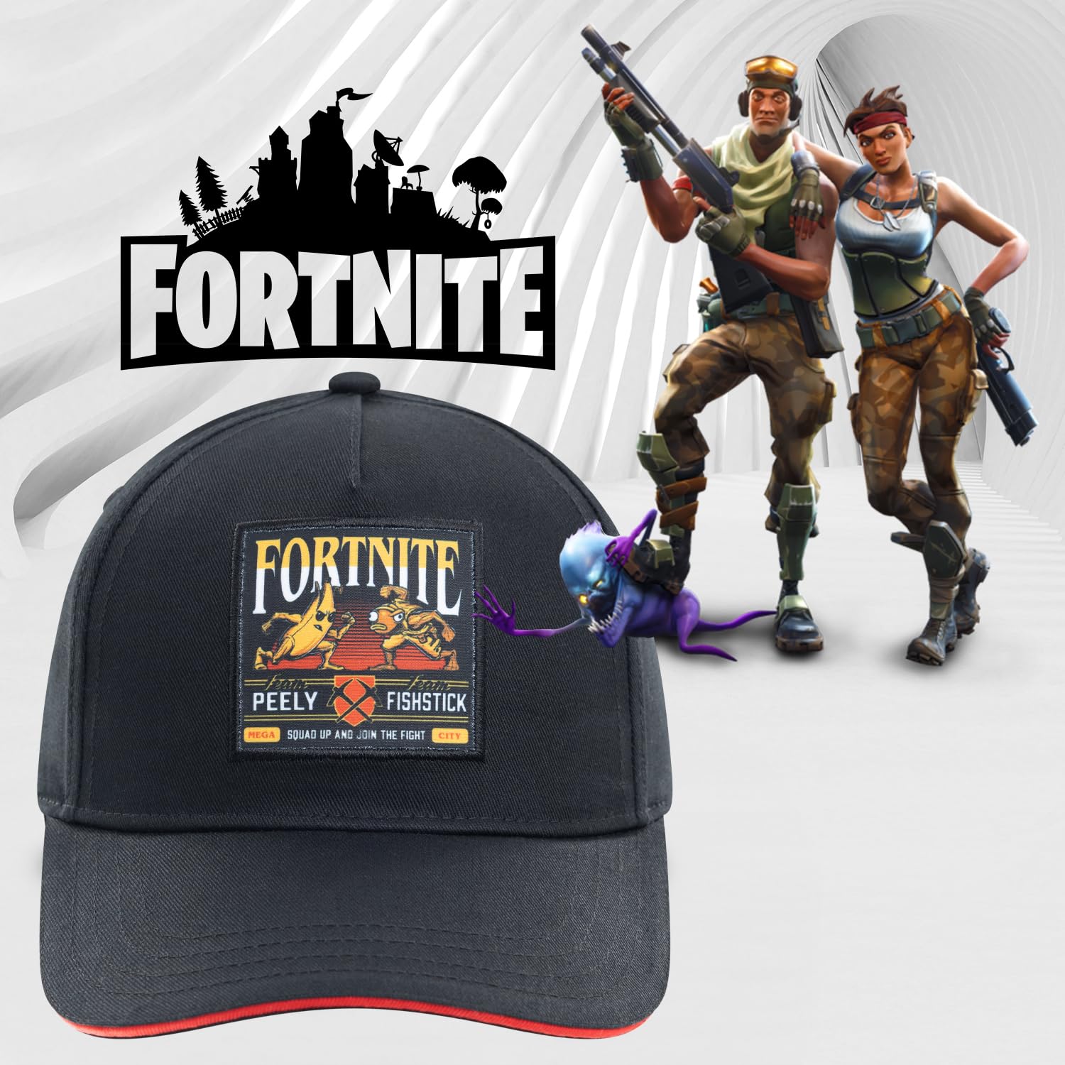 Foto 7 pulgar | Gorra De Béisbol Fortnite Para Niños Negro/roja - Venta Internacional.