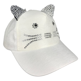 Foto 1 | Gorra Infantil De De Niña Con Brillos Gatito Color Blanco
