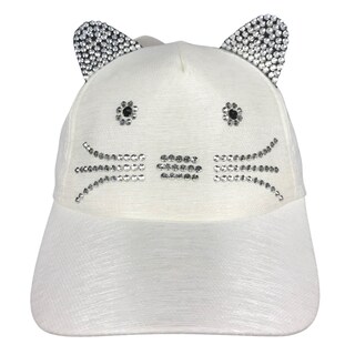 Foto 2 | Gorra Infantil De De Niña Con Brillos Gatito Color Blanco