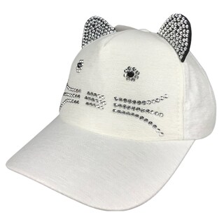 Foto 3 | Gorra Infantil De De Niña Con Brillos Gatito Color Blanco