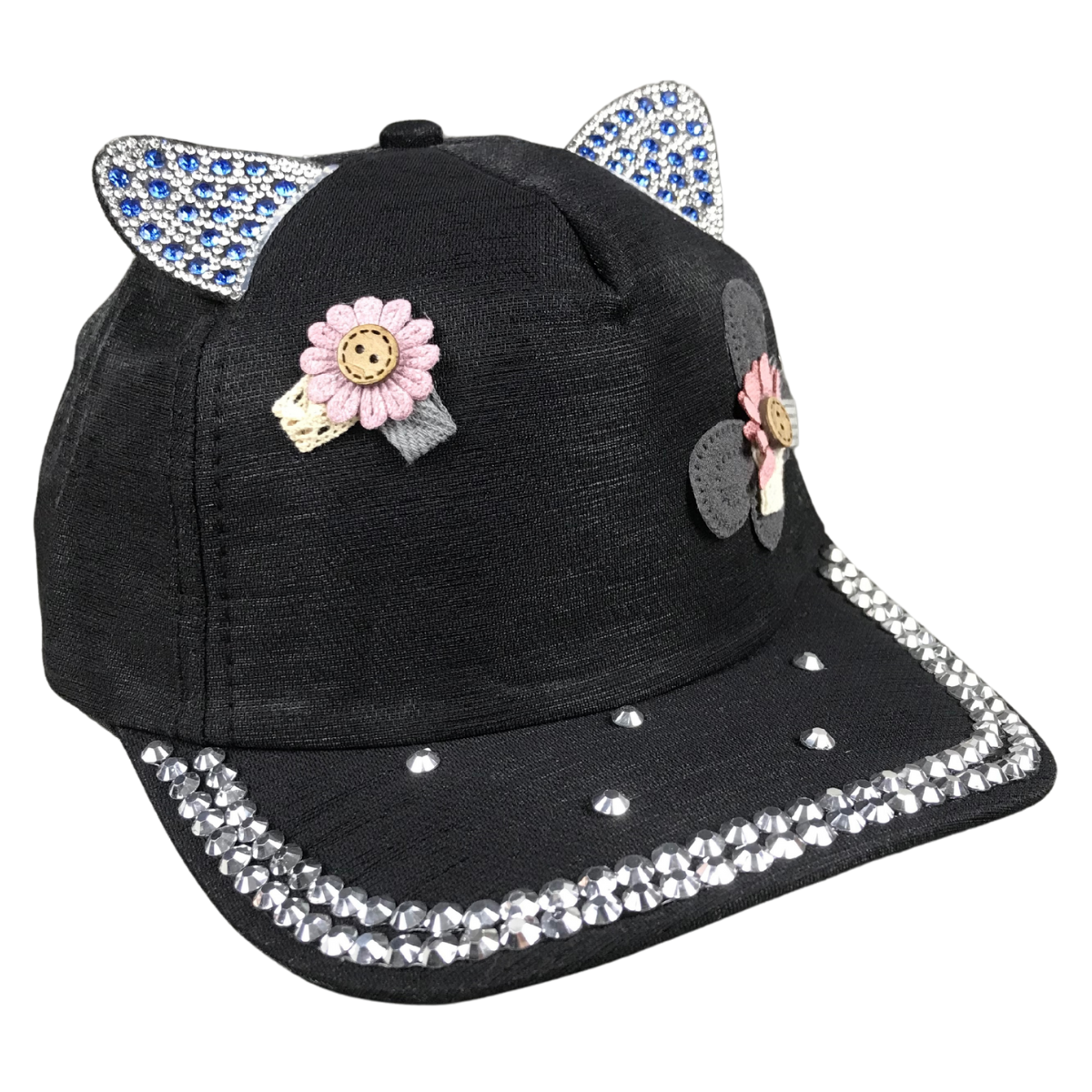 Foto 2 pulgar | Gorra Infantil De Niña Con Brillos Gatito Color Negro