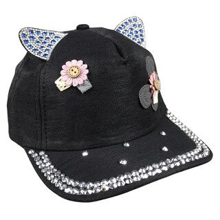 Foto 1 | Gorra Infantil De Niña Con Brillos Gatito Color Negro