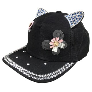 Foto 3 | Gorra Infantil De Niña Con Brillos Gatito Color Negro