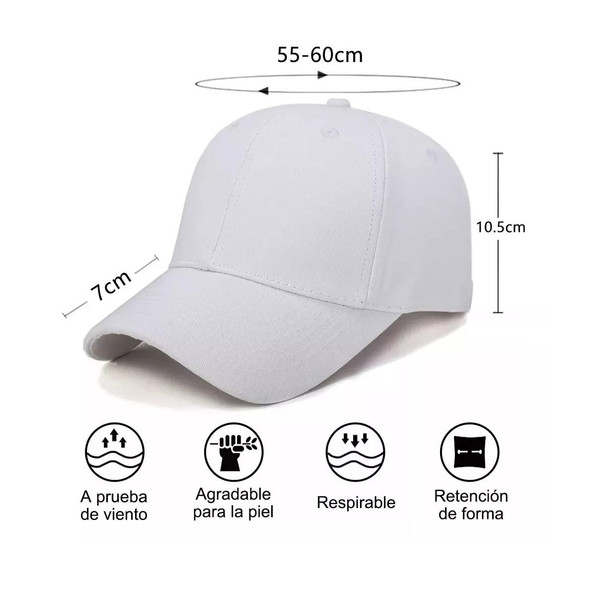 Foto 4 pulgar | 2 Pack Gorra De Béisbol Cómoda Para Deportes Al Aire Libre Eo Safe Imports Esi-15775 Blanco