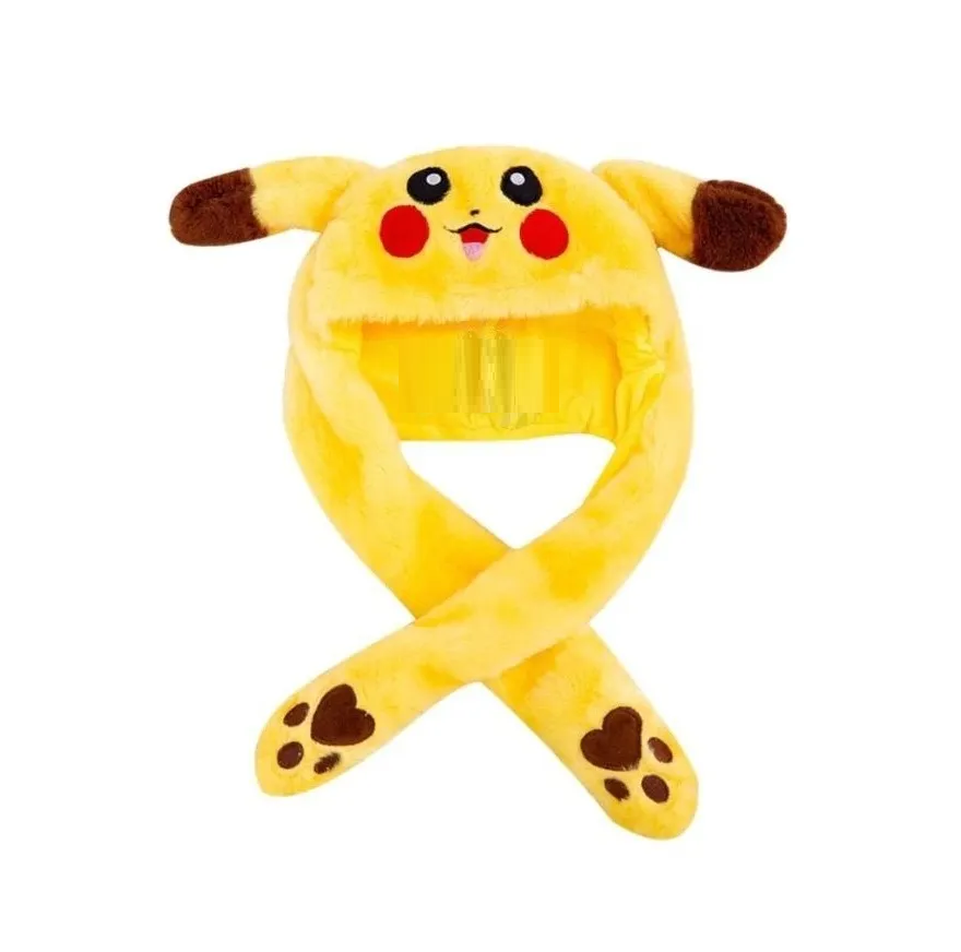 Foto 2 pulgar | Gorro De Conejo Bts Kpop Pikachu Pokémon Amarillo Con Orejas En Movimiento