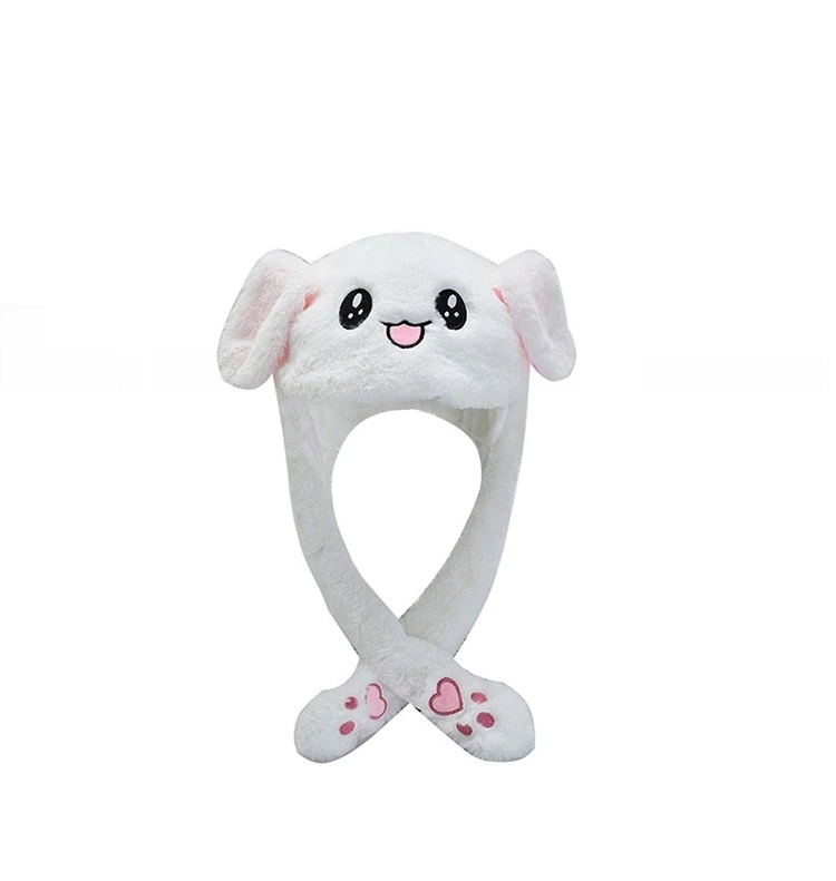 Foto 2 | Gorro De Conejo Core BTS Kpop Blanco Con Orejas En Movimiento