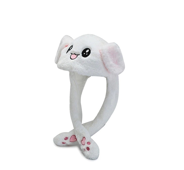 Foto 3 | Gorro De Conejo Core BTS Kpop Blanco Con Orejas En Movimiento