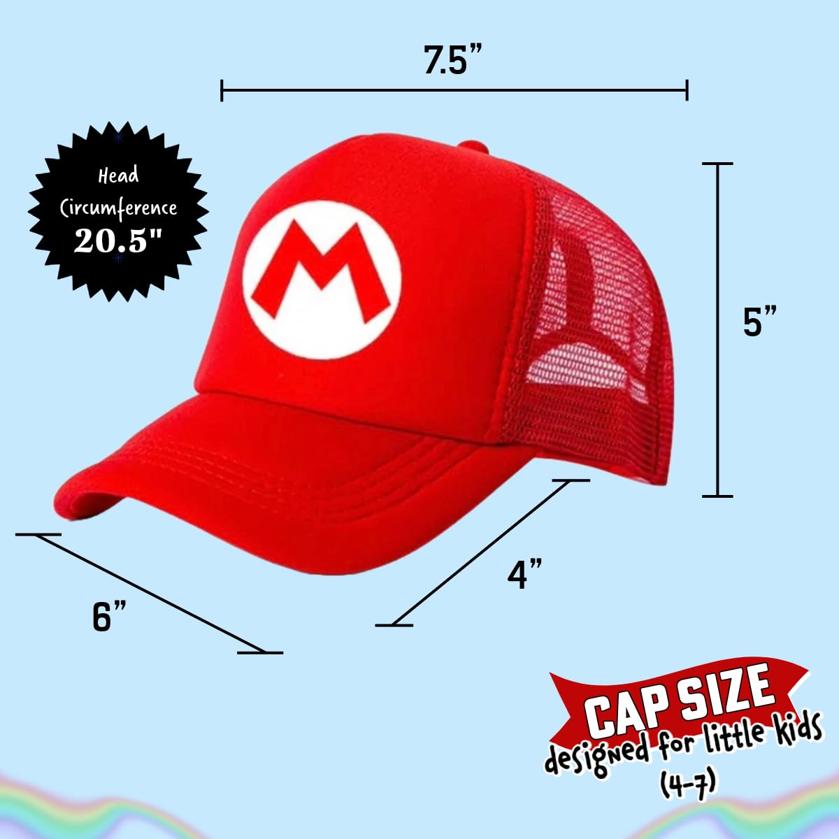 Foto 8 pulgar | Gorra De Béisbol Super Luigi Bros Mario Princess Peach Kids - Venta Internacional.